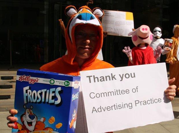 Health campaigners protest against children's junk food advertising