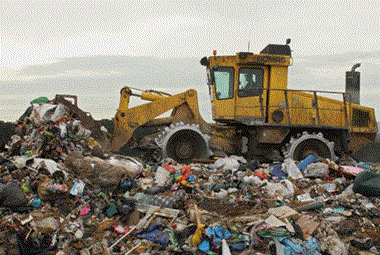 Landfill rubbish dump
