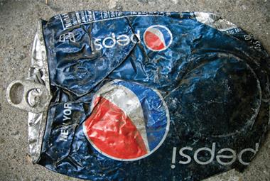 Pepsi can crushed