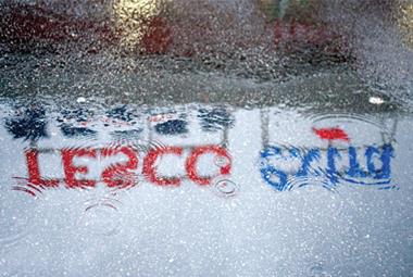Tesco rain reflection