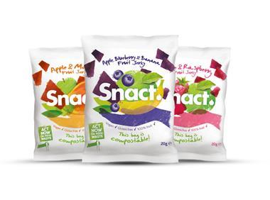 Snact and TIPA launch compostable bags for fruit jerky