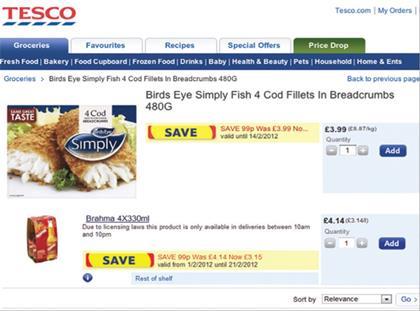 Was £15.79... still £15.79. Study finds 80 Tesco.com errors