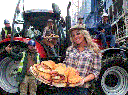 Pig farmers deliver free bacon butties - and a price warning