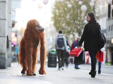 Iceland unleashes animatronic orangutan in London stunt