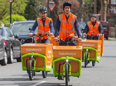 Sainsbury's trials UK's first cargo bike grocery delivery