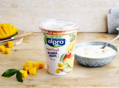 Alpro adds More Fruit, No Added Sugars variant to big pots