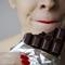 woman eating chocolate
